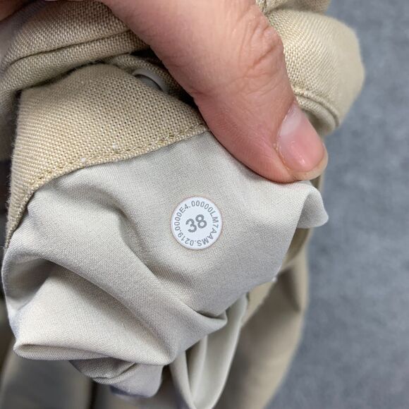 Lululemon Short Mens 38 Straw Beige Commission Flat Front Stretch Golf Chino - Picture 10 of 12